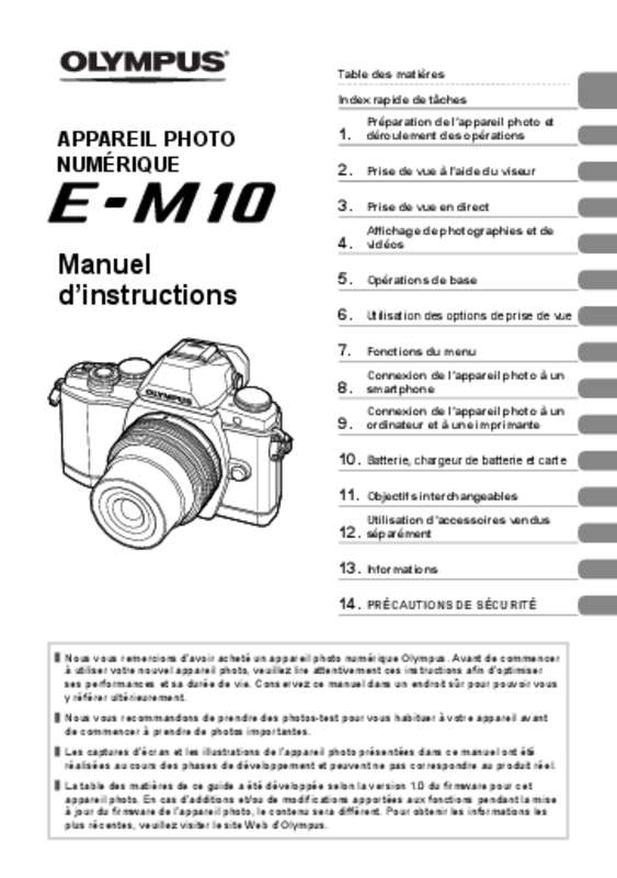 Guide utilisation OLYMPUS E-M10  de la marque OLYMPUS