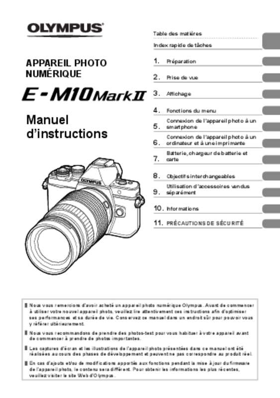 Guide utilisation OLYMPUS OM-D E-M10 M II  de la marque OLYMPUS