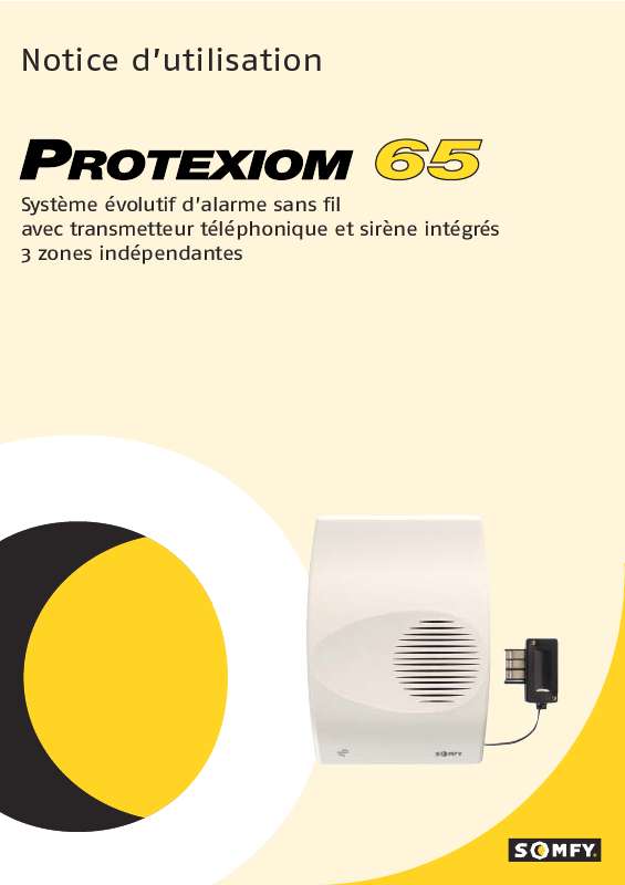 Guide utilisation  SOMFY PROTEXIOM_65  de la marque SOMFY