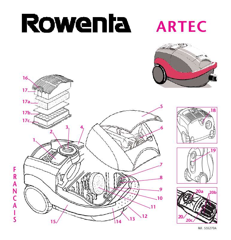 Guide utilisation  ROWENTA ASPIRATEUR ARTEC  de la marque ROWENTA