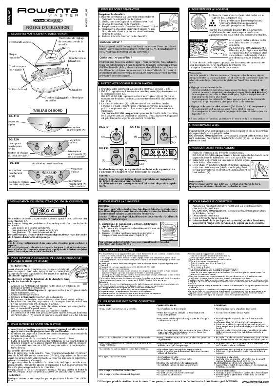 Guide utilisation ROWENTA DG 520 MASTER  de la marque ROWENTA