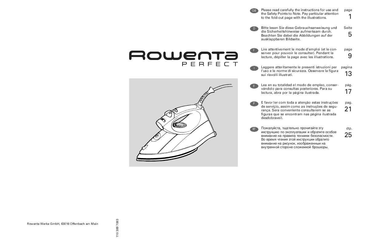 Guide utilisation  ROWENTA DX 9100 PERFECT  de la marque ROWENTA