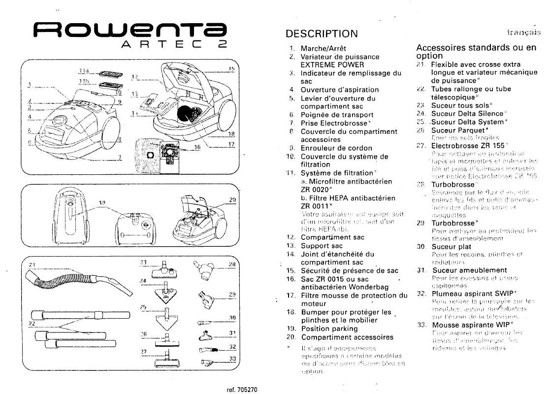 Guide utilisation  ROWENTA ARTEC 2  de la marque ROWENTA
