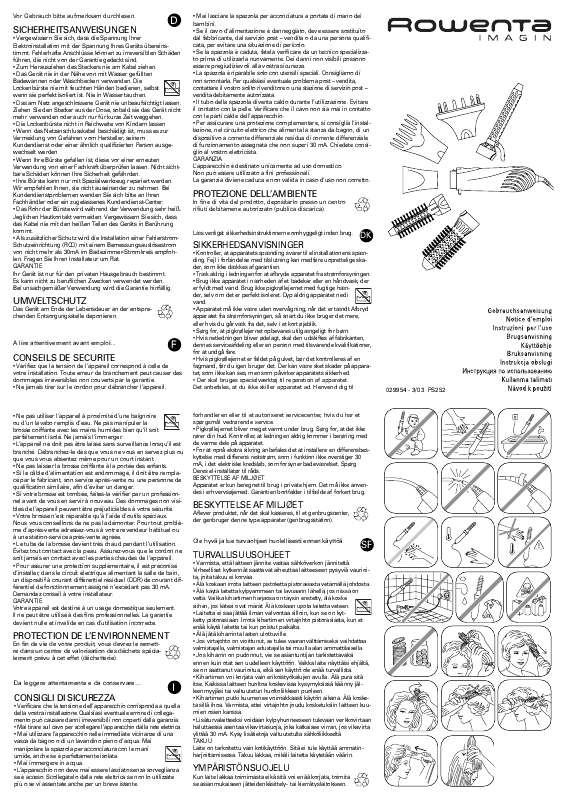 Guide utilisation  ROWENTA PS 252 IMAGIN  de la marque ROWENTA