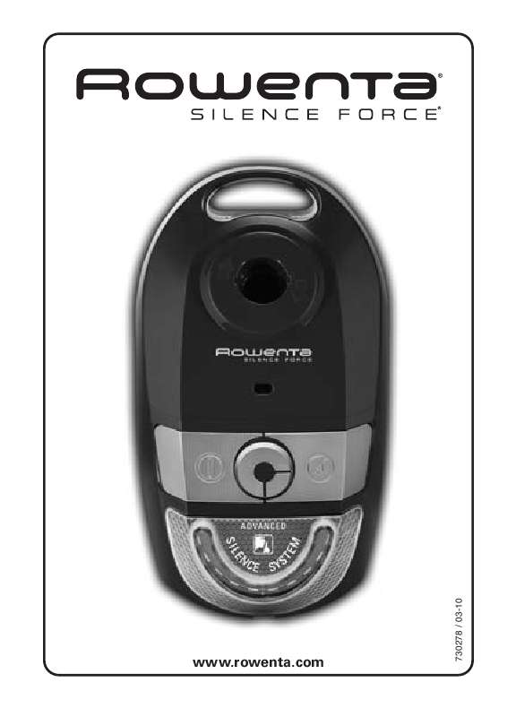 Guide utilisation ROWENTA RO 4723 SILENCE FORCE de la marque ROWENTA