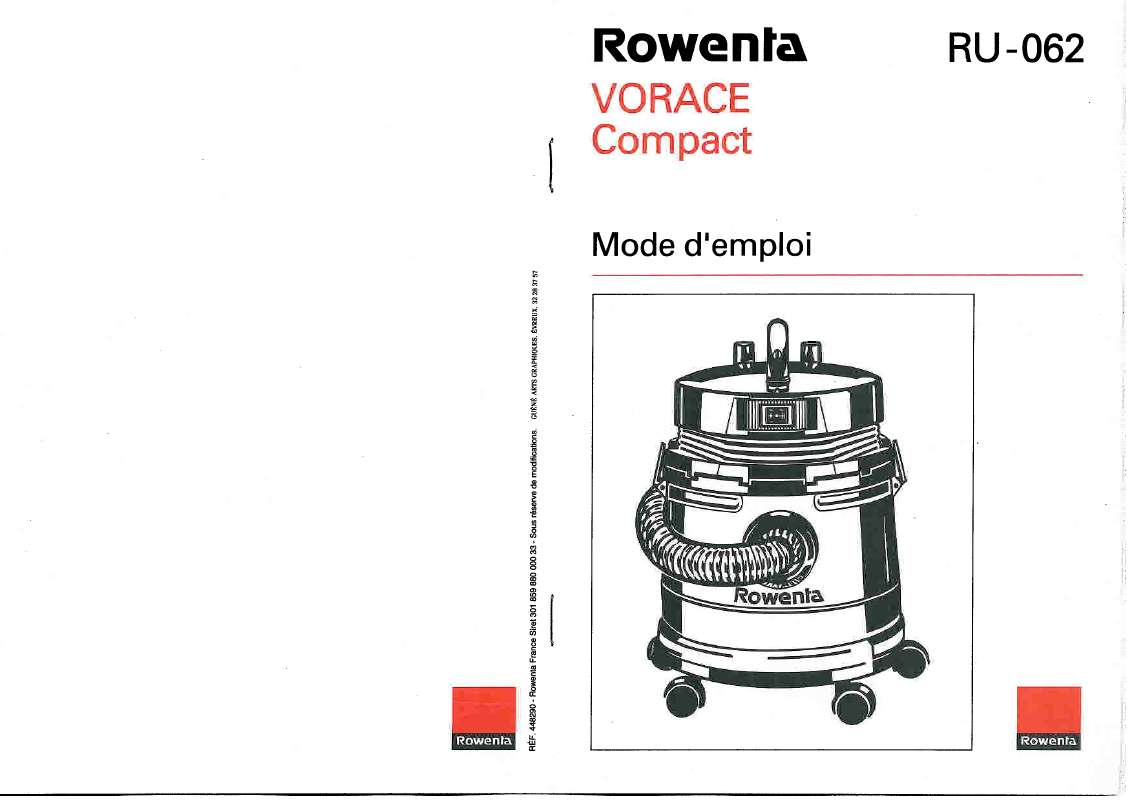 Guide utilisation ROWENTA RU 062 VORACE de la marque ROWENTA