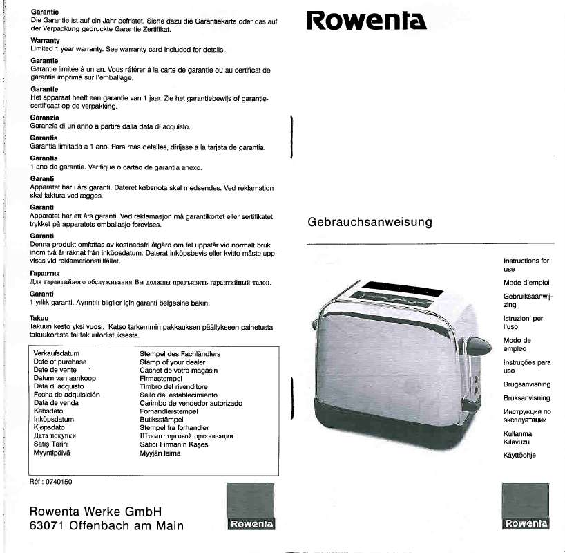 Guide utilisation  ROWENTA TP 081  de la marque ROWENTA