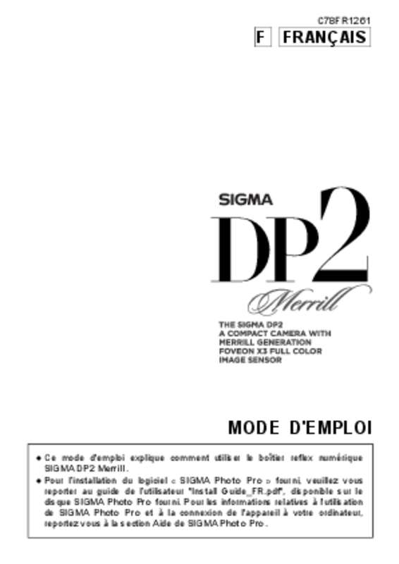 Guide utilisation SIGMA DP2 MERRILL  de la marque SIGMA