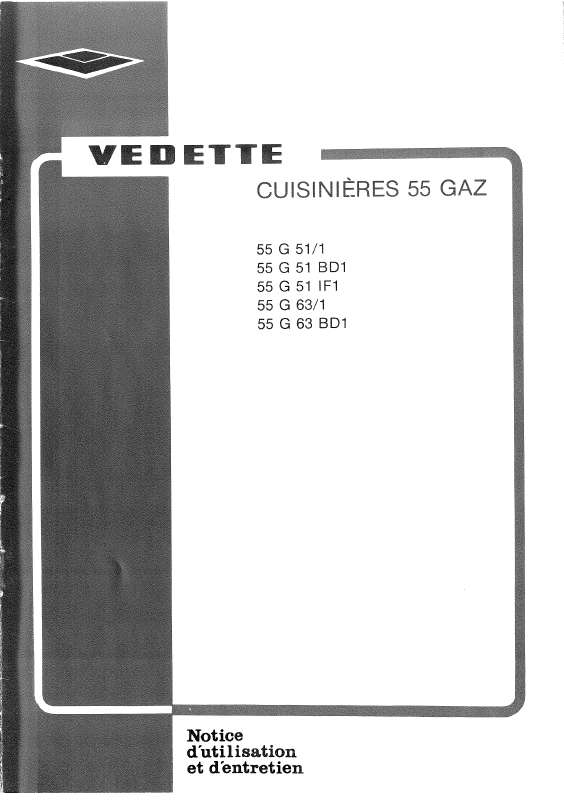 Guide utilisation VEDETTE 55G63BD  de la marque VEDETTE
