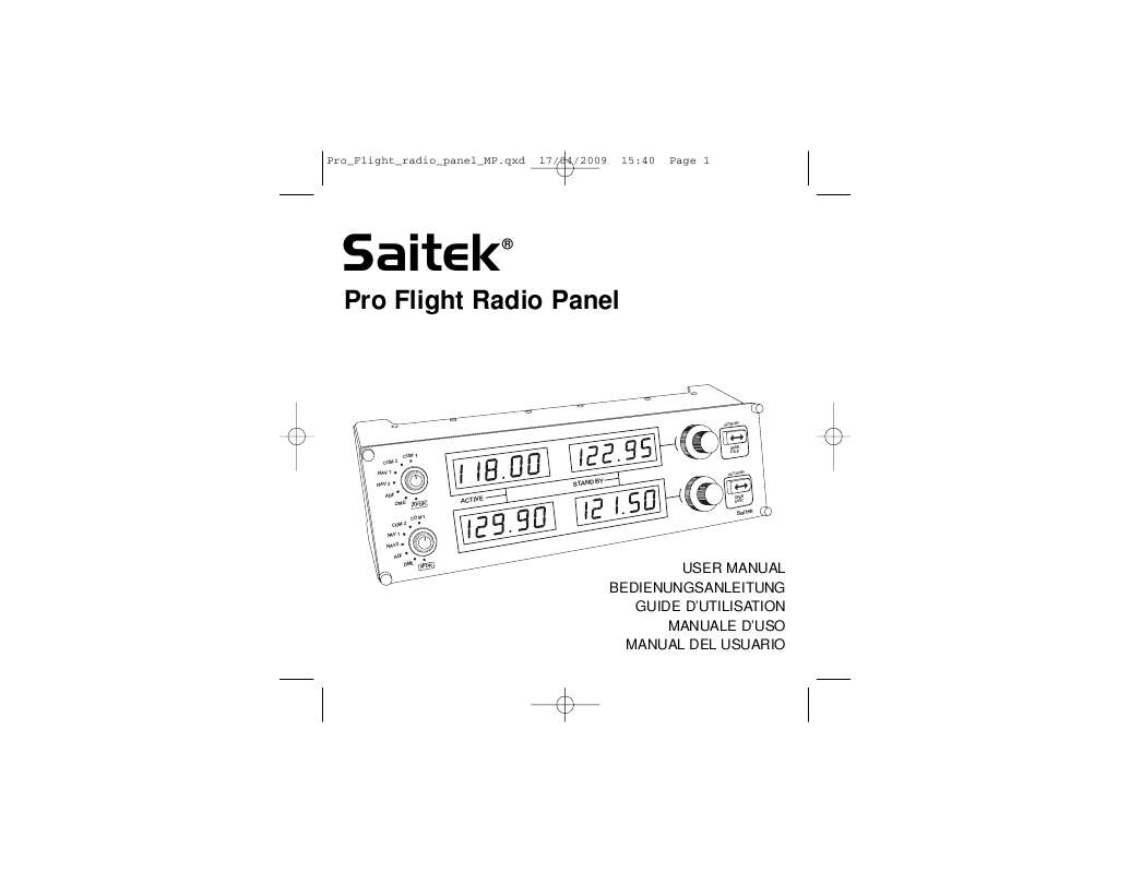 Guide utilisation SAITEK PRO FLIGHT RADIO PANEL  de la marque SAITEK