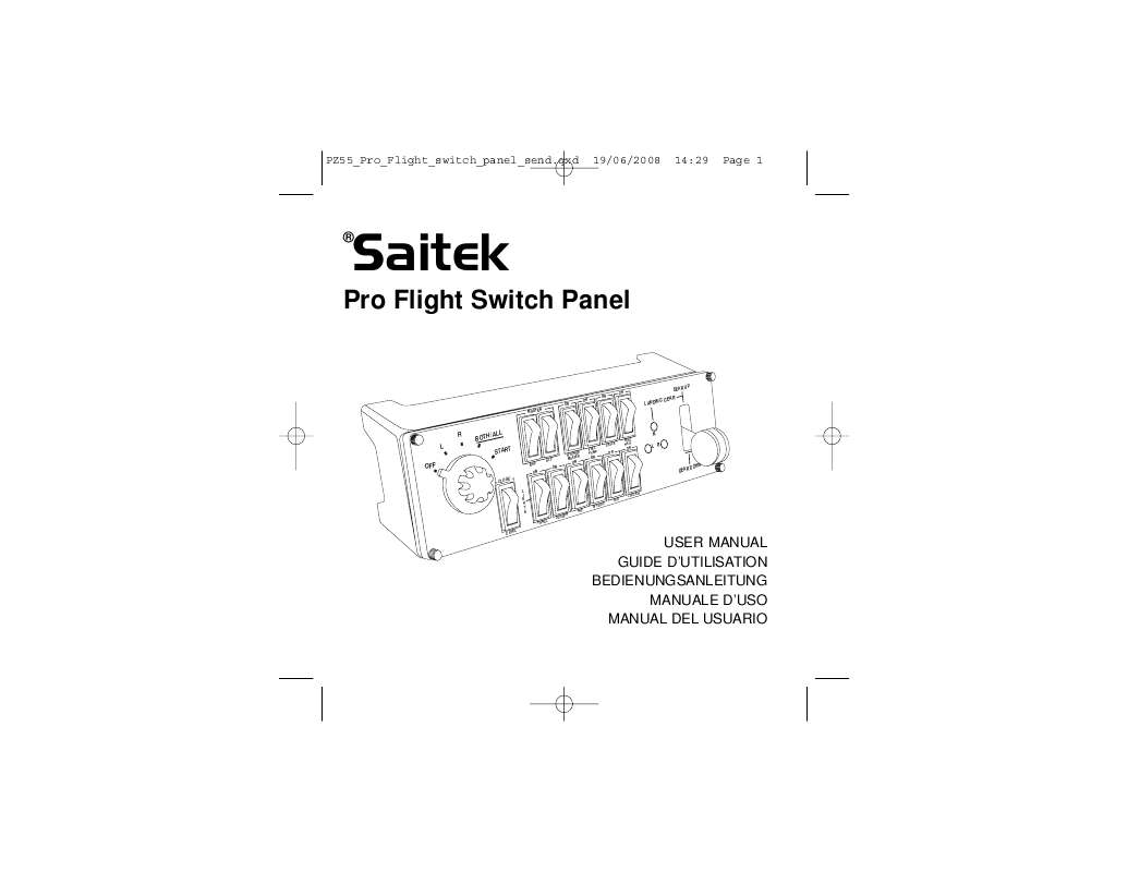 Guide utilisation SAITEK PRO FLIGHT SWITCH PANEL  de la marque SAITEK