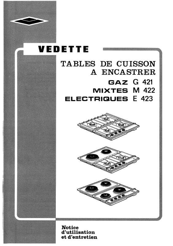 Guide utilisation VEDETTE E423  de la marque VEDETTE