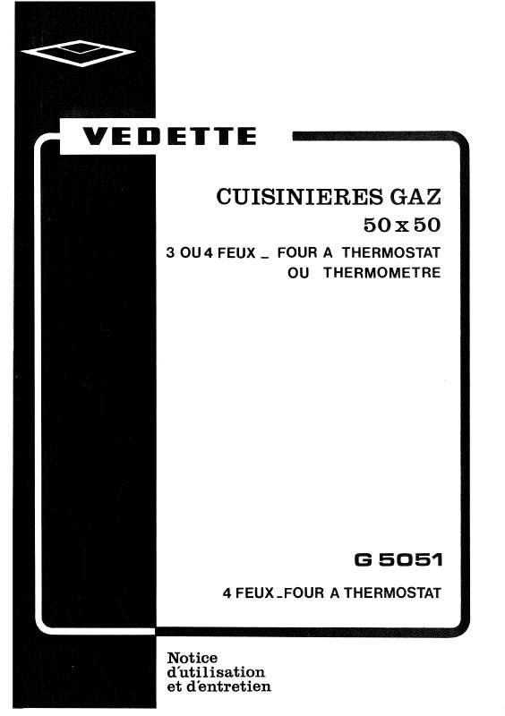 Guide utilisation VEDETTE G5051  de la marque VEDETTE
