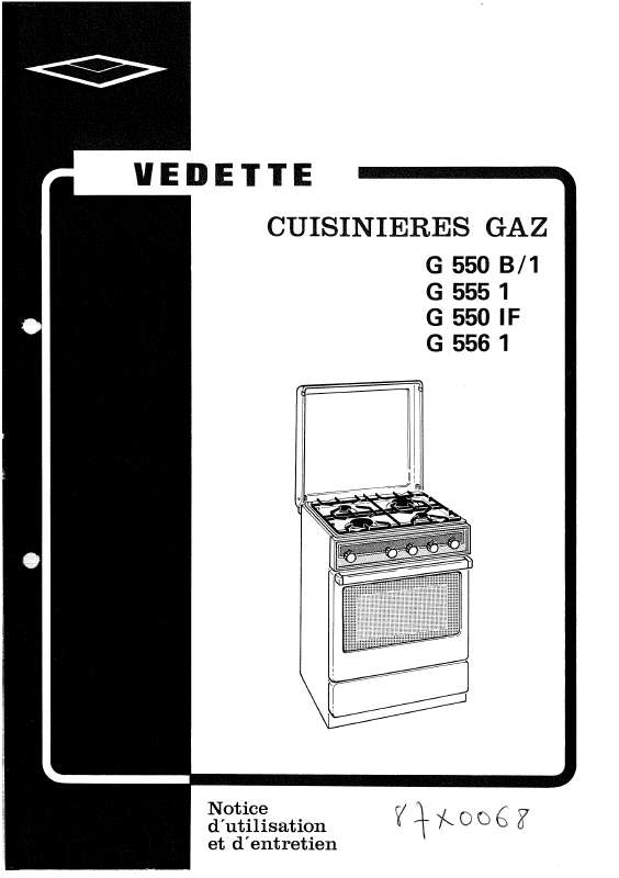 Guide utilisation VEDETTE G550IF  de la marque VEDETTE