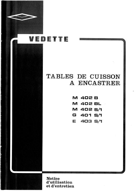 Guide utilisation VEDETTE M402B  de la marque VEDETTE