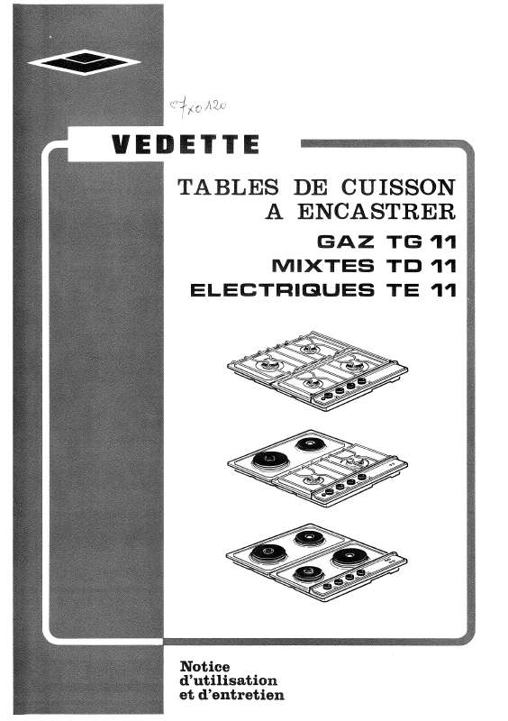 Guide utilisation VEDETTE TD11  de la marque VEDETTE