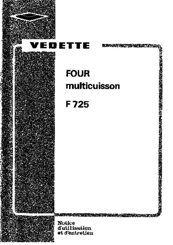 Guide utilisation VEDETTE F725 de la marque VEDETTE
