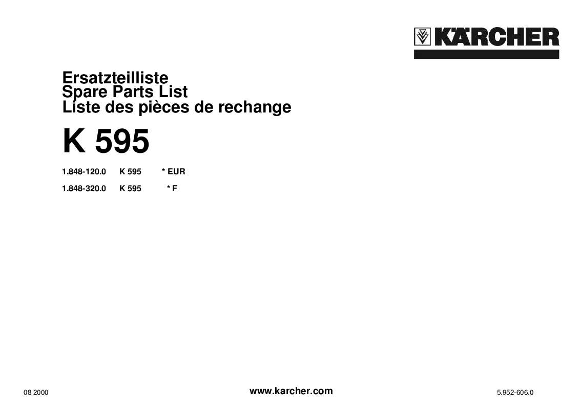 Guide utilisation  KARCHER 595  de la marque KARCHER