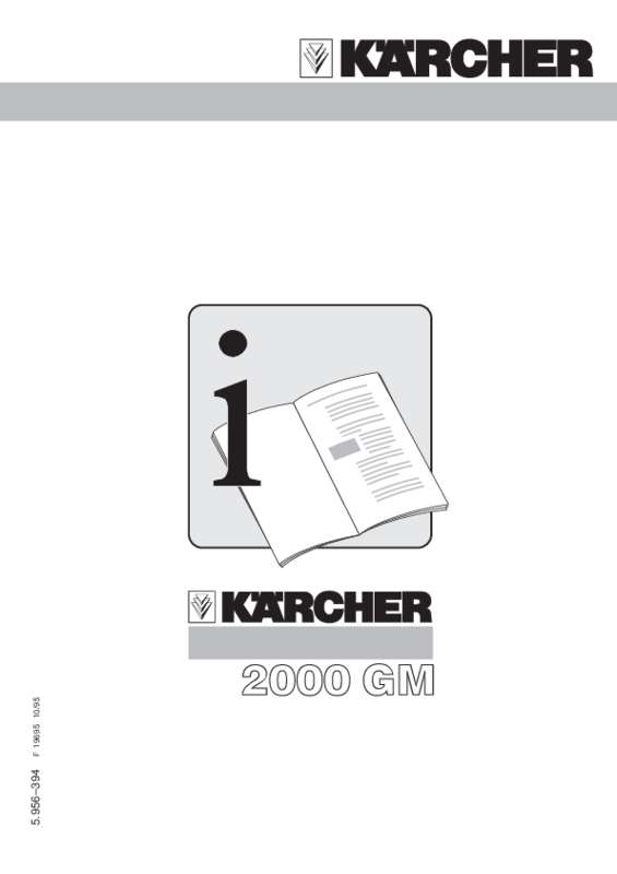 Guide utilisation  KARCHER 2000GM  de la marque KARCHER