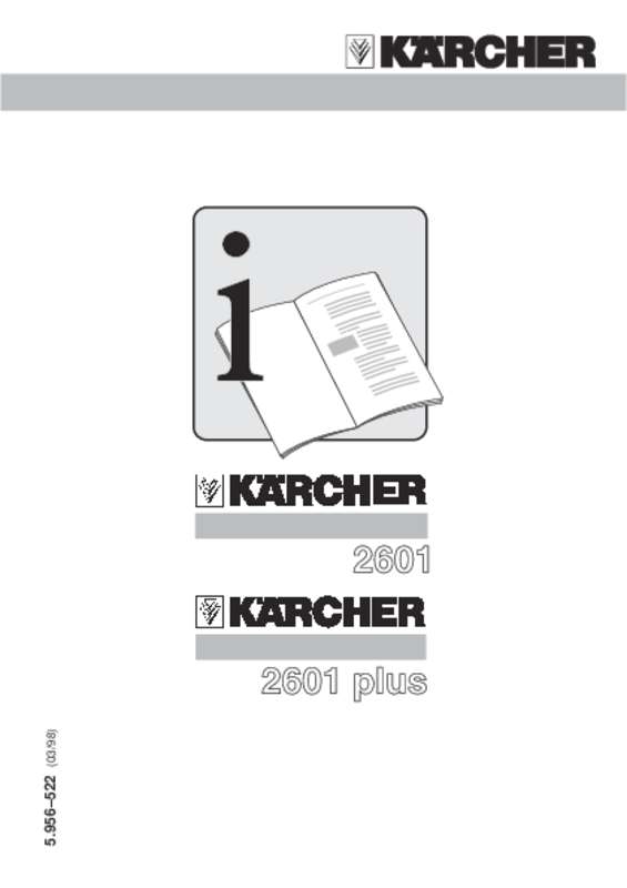 Guide utilisation  KARCHER 2601 PLUS  de la marque KARCHER