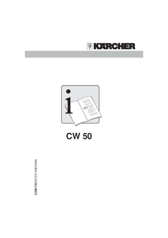 Guide utilisation  KARCHER CW 50  de la marque KARCHER