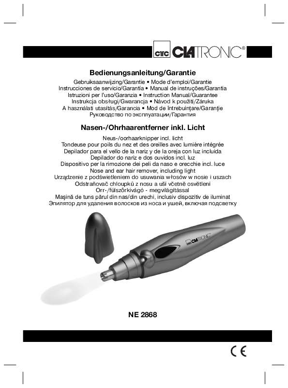 Guide utilisation  CLATRONIC NE 2868  de la marque CLATRONIC