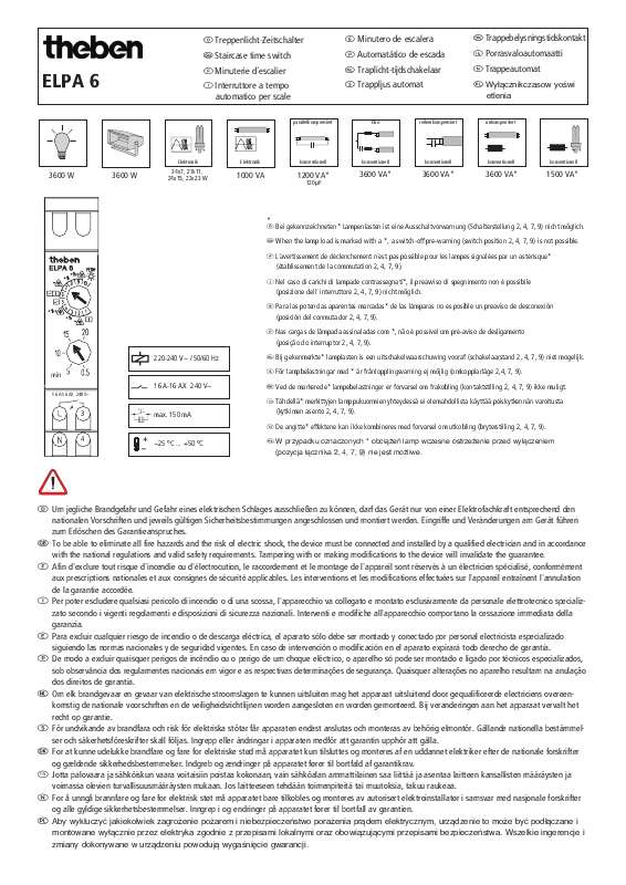 Guide utilisation  THEBEN ELPA 6  de la marque THEBEN