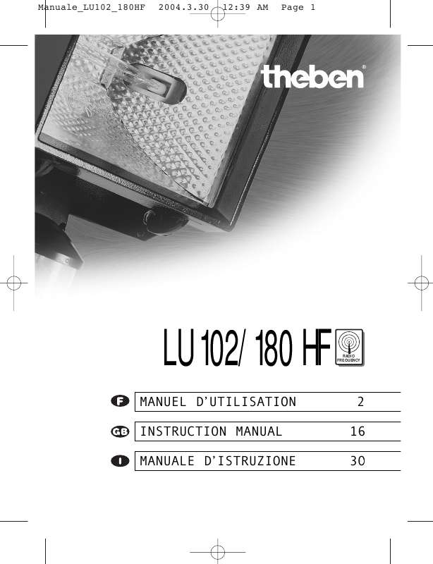 Guide utilisation  THEBEN LU 102-180  de la marque THEBEN