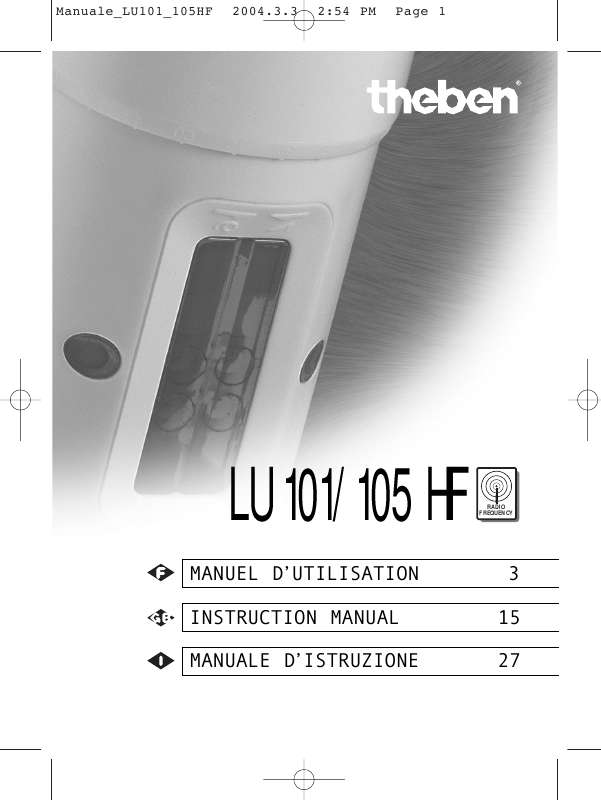 Guide utilisation  THEBEN LU 105 HF  de la marque THEBEN
