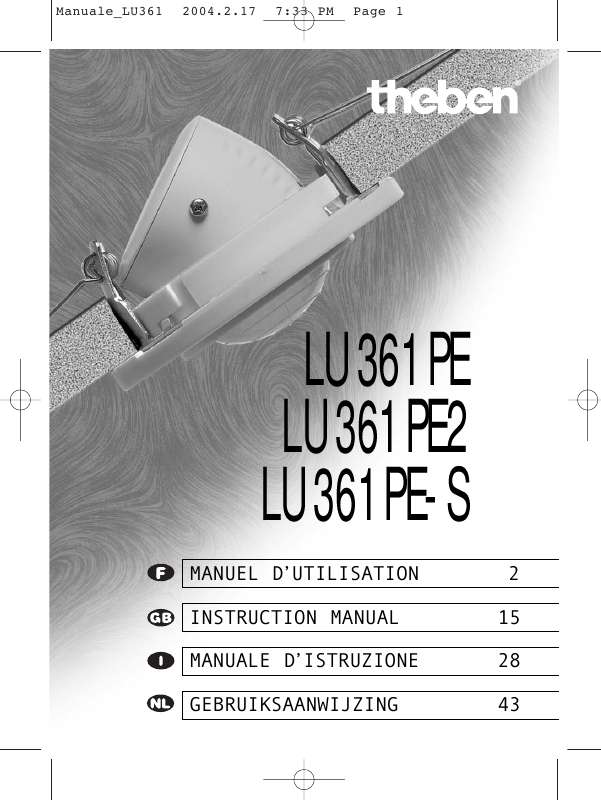 Guide utilisation  THEBEN LU361PE2  de la marque THEBEN