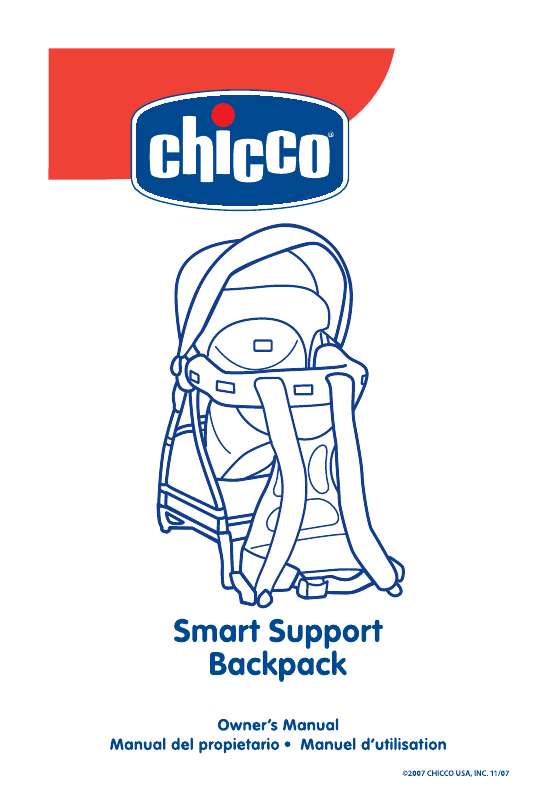 Guide utilisation  CHICCO SMART SUPPORT BACKPACK  de la marque CHICCO