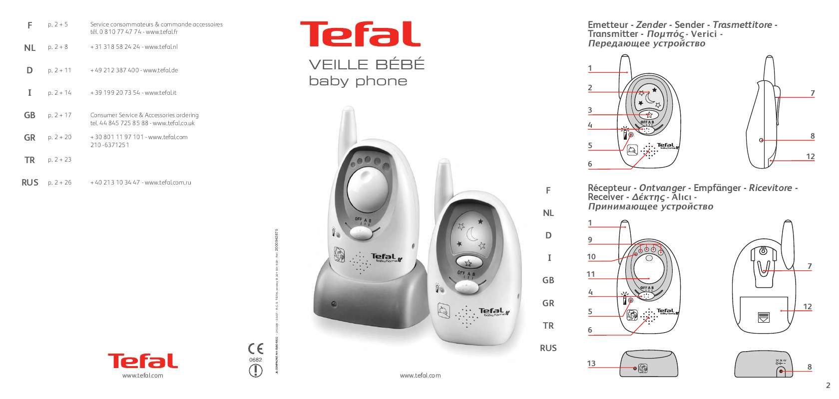 Guide utilisation  TEFAL BABY-PHONE  de la marque TEFAL