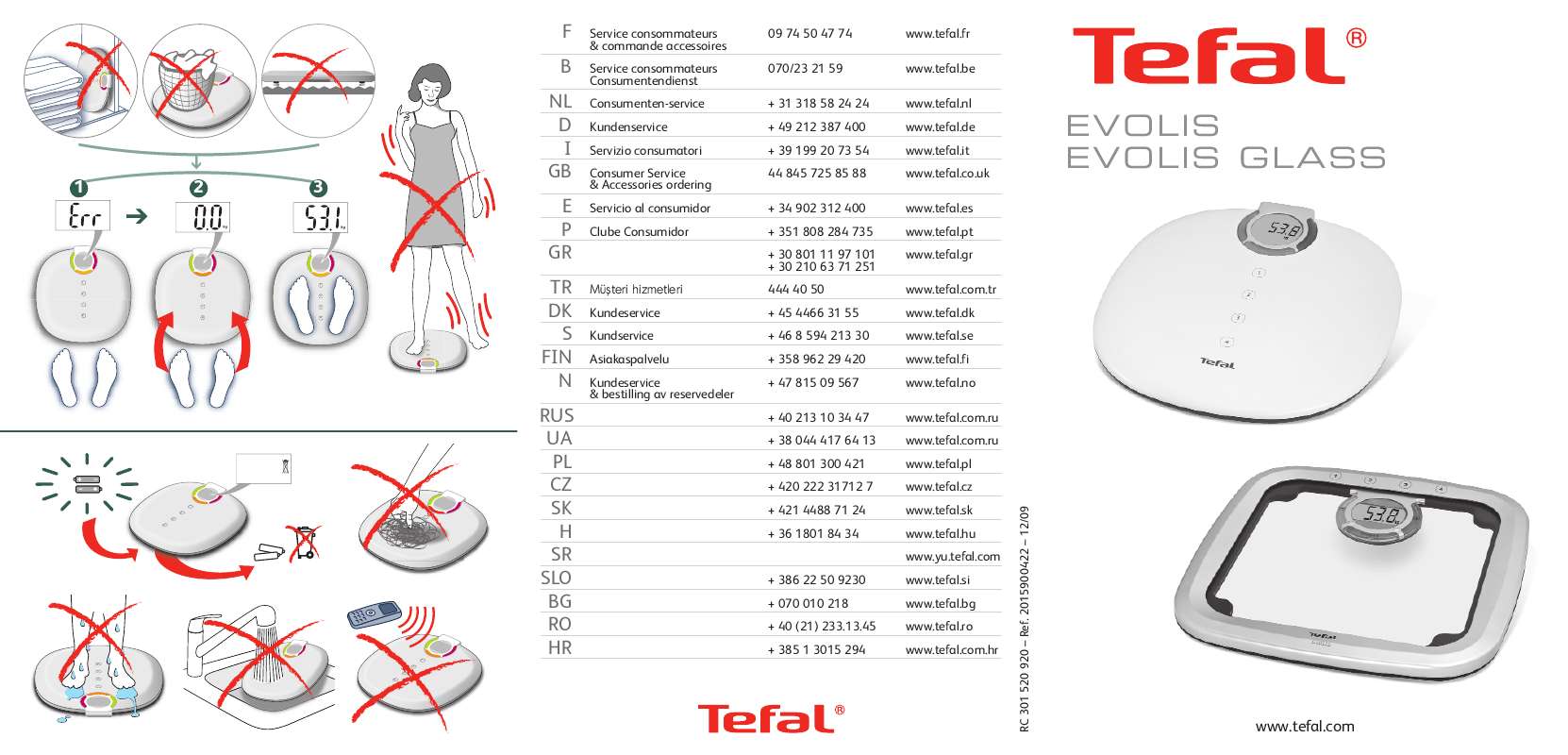 Guide utilisation  TEFAL EVOLIS GLASS  de la marque TEFAL