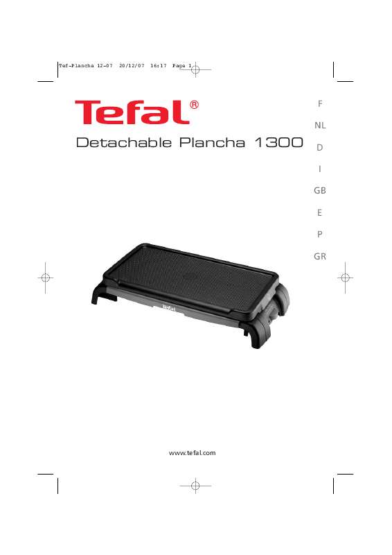 Guide utilisation  TEFAL PLANCHA DETACHABLE 1300  de la marque TEFAL