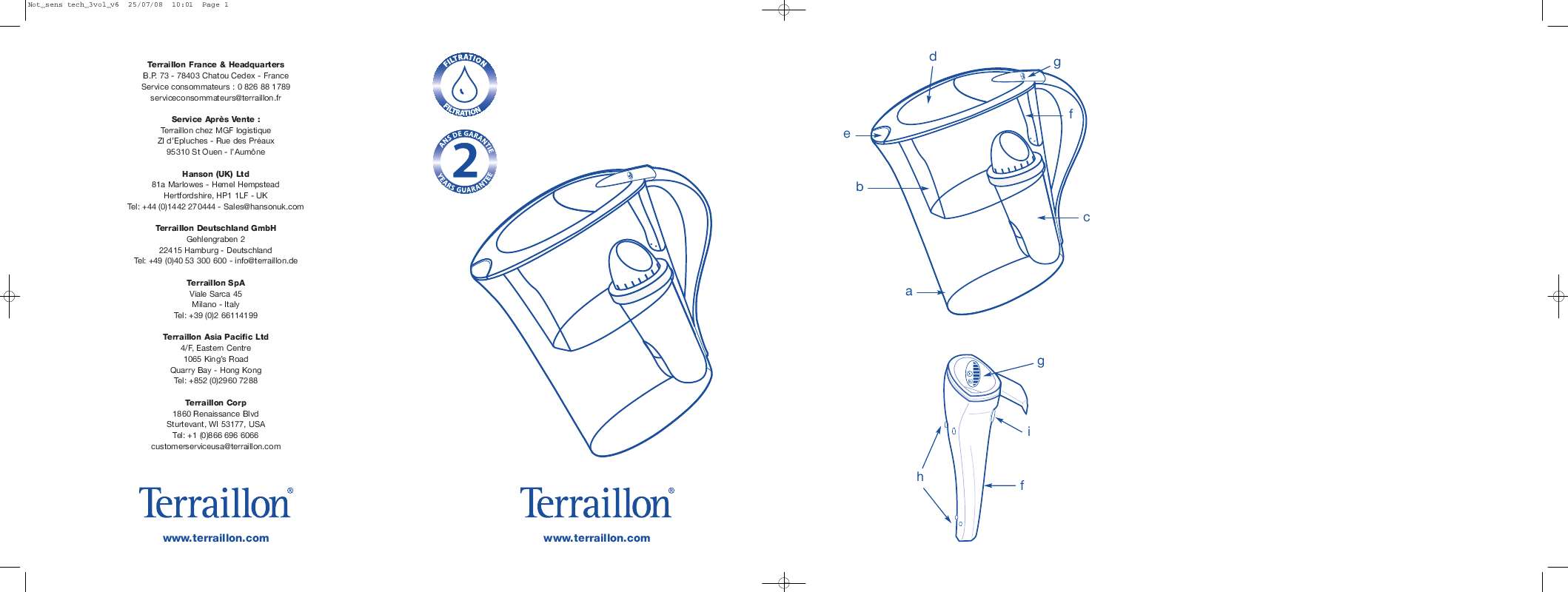 Guide utilisation  TERRAILLON WATER-FILTER JUGS WITH DUO CONTROL TECHNOLOGY  de la marque TERRAILLON