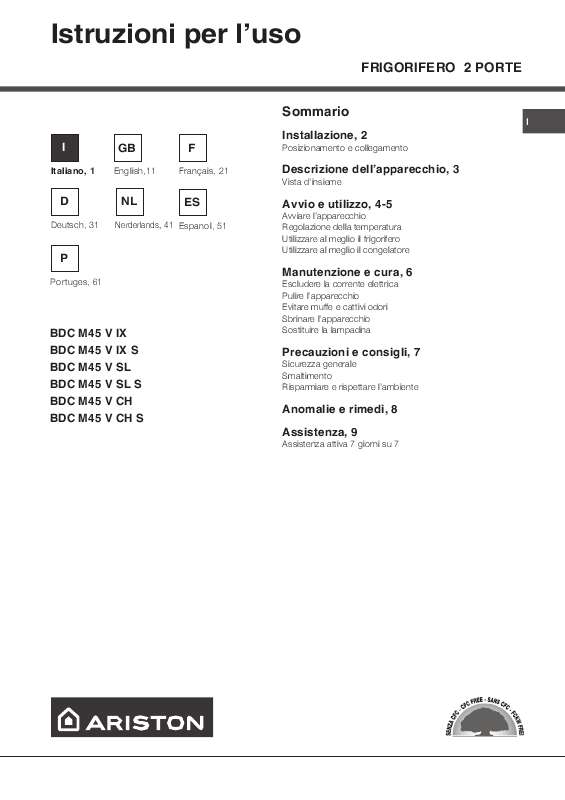 Guide utilisation  HOTPOINT BDC M45 V IX S  de la marque HOTPOINT