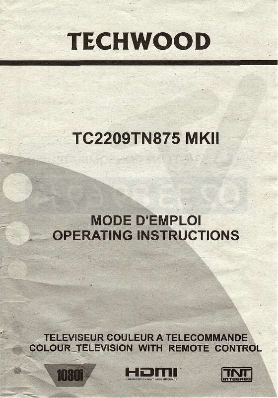 Guide utilisation TECHWOOD TC2209TN875 MKII  de la marque TECHWOOD