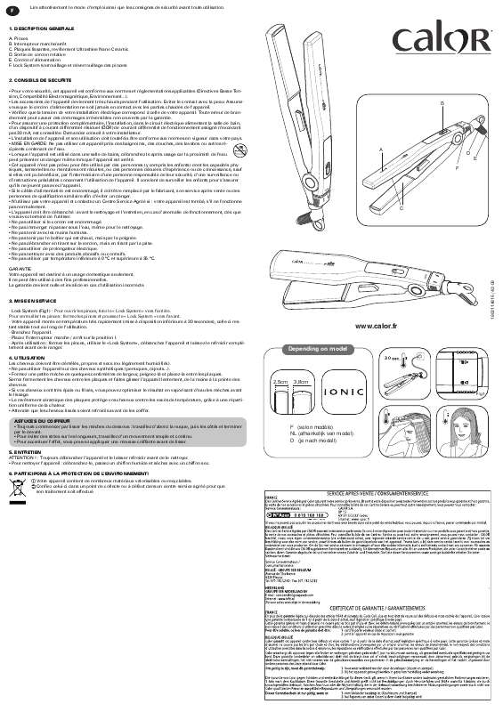 Guide utilisation  CALOR CF 7362  de la marque CALOR