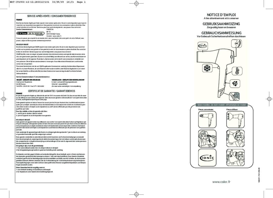 Guide utilisation CALOR CV4912C0 POWERLINE  de la marque CALOR