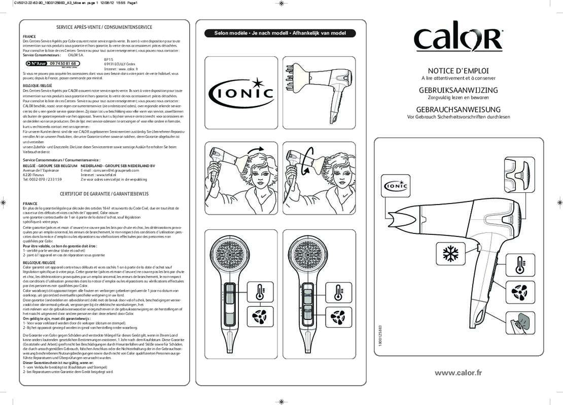 Guide utilisation CALOR CV5012C0 POWERLINE  de la marque CALOR