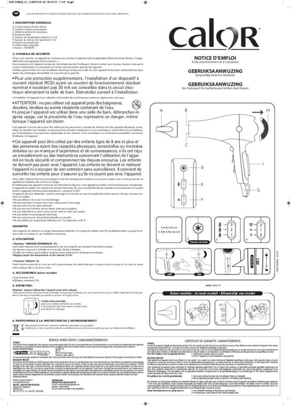 Guide utilisation CALOR CV8670C0  de la marque CALOR