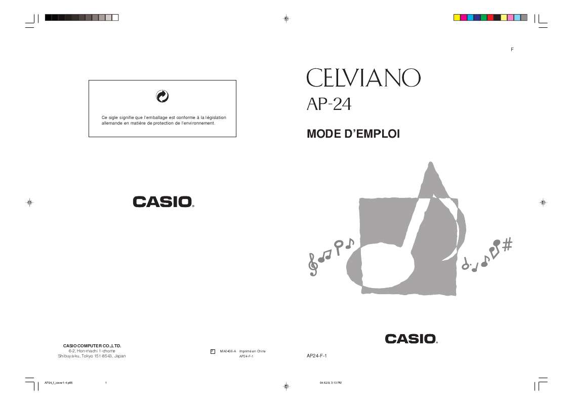 Guide utilisation CASIO CELVIANO AP-24  de la marque CASIO