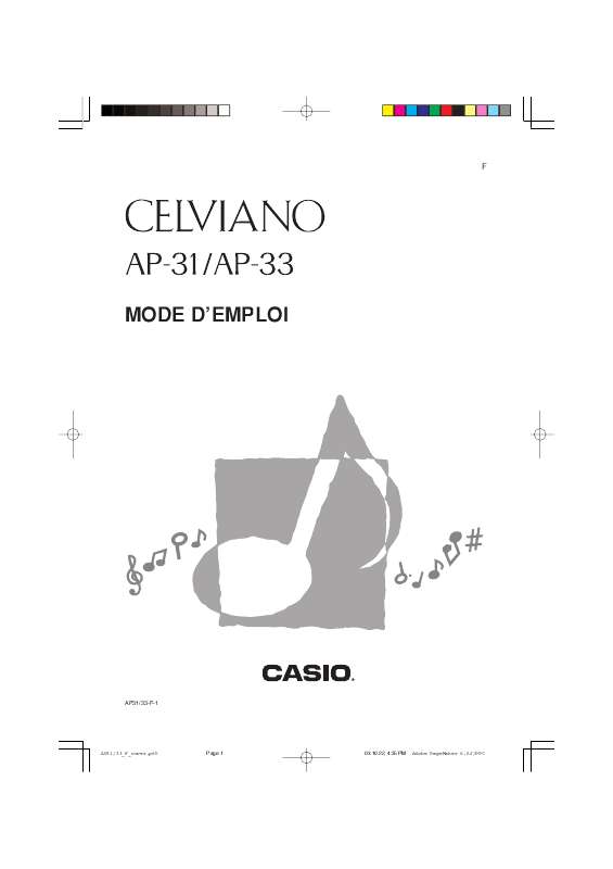 Guide utilisation CASIO CELVIANO AP-31  de la marque CASIO