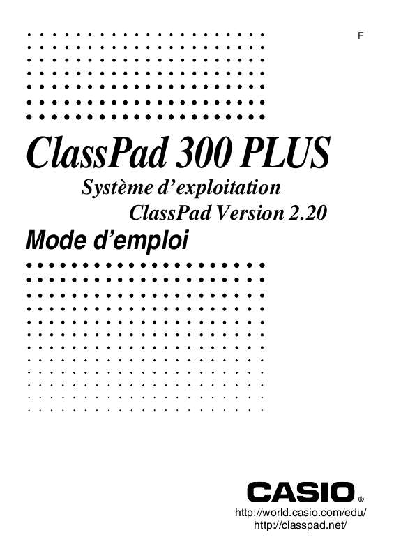 Guide utilisation  CASIO CLASSPAD 300 PLUS  de la marque CASIO