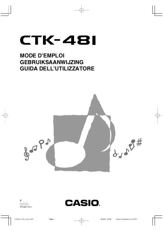 Guide utilisation CASIO CTK-481  de la marque CASIO
