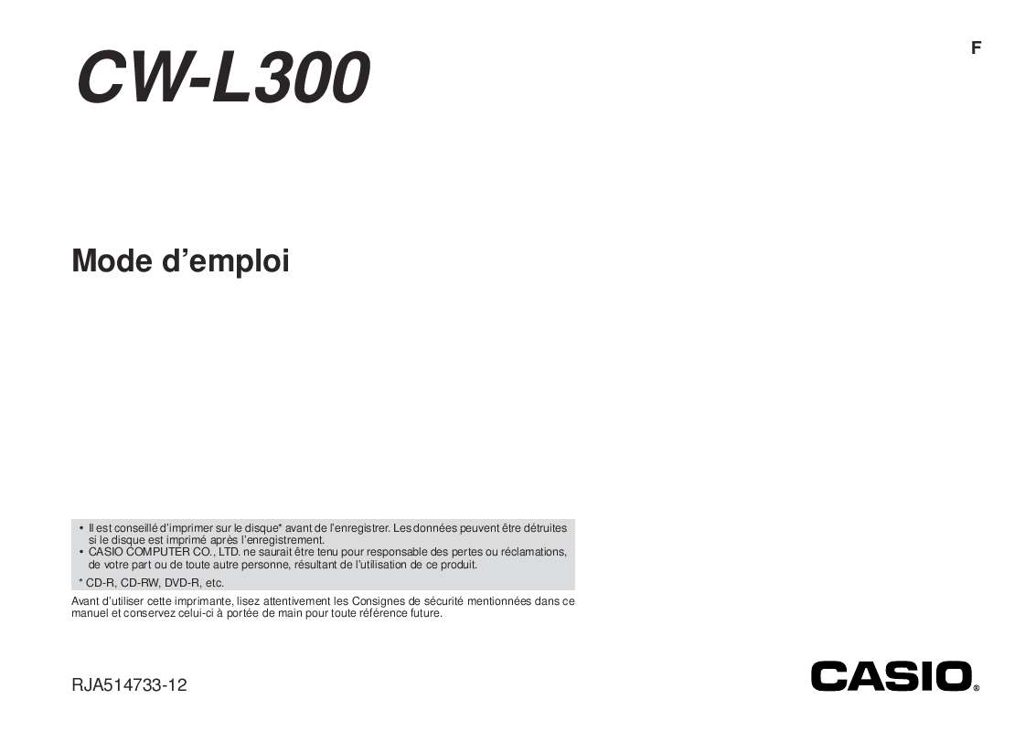 Guide utilisation CASIO CW-L300UG  de la marque CASIO