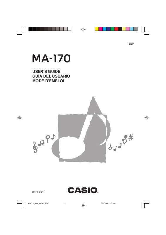 Guide utilisation  CASIO MA-170  de la marque CASIO