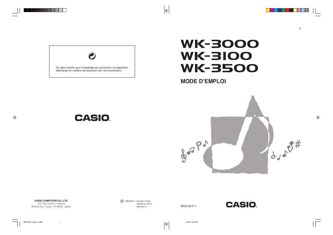 Guide utilisation CASIO WK-3000  de la marque CASIO