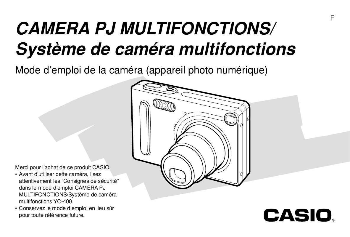 Guide utilisation  CASIO CAMERA PJ MULTIFONCTIONS  de la marque CASIO