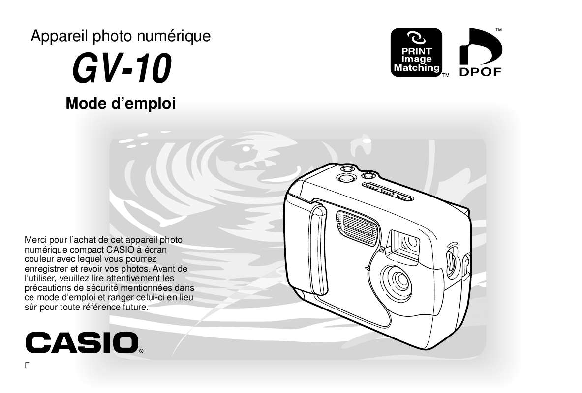 Guide utilisation  CASIO GV-10  de la marque CASIO
